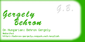 gergely behron business card